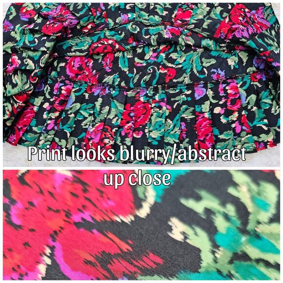 VTG Floral Satin Chemise Victoria's Secret Size M Black Lace Pleats Vintage EUC - Picture 5 of 8